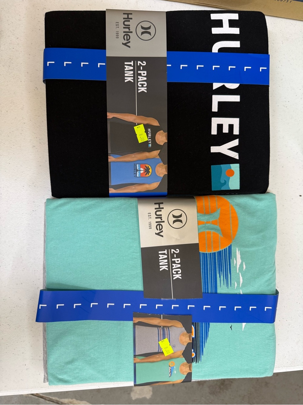 Hurley Men’s Tank Top 2-Pack in Black & Teal